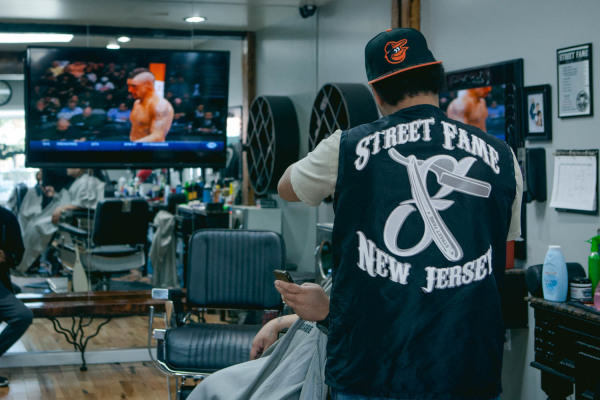 2014-10-16 Jersey City NJ. Street Fame Barber Shop. Photo: Greg Pallante