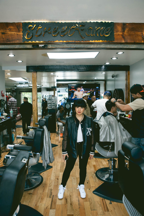 2014-10-16 Jersey City NJ. Street Fame Barber Shop. Photo: Greg Pallante