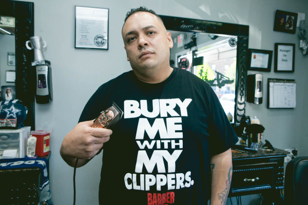 2014-10-16 Jersey City NJ. Street Fame Barber Shop. Photo: Greg Pallante