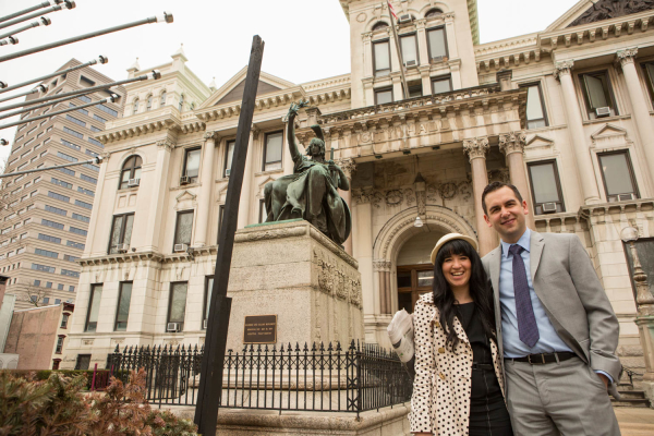 Lynn Hazan and Mayor Steven Fulop for chicpeajc.com. Photo: Greg Pallante