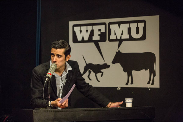 2015-4-25 Jersey City NJ. "Prove it all Night" variety show at WFMU featuring Pat Byrne. Photo: Greg Pallante