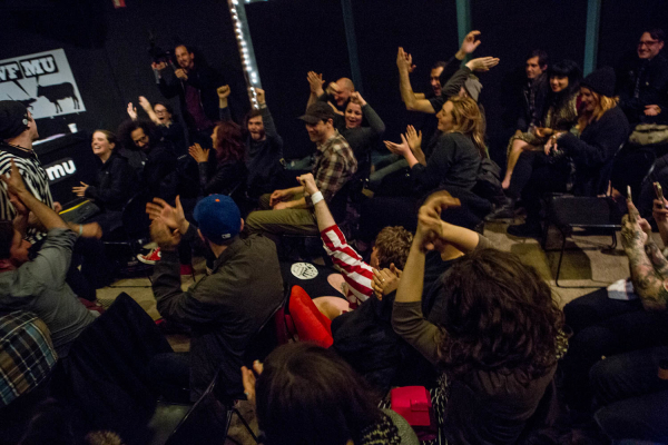 2015-4-25 Jersey City NJ. "Prove it all Night" variety show at WFMU featuring Pat Byrne. Photo: Greg Pallante