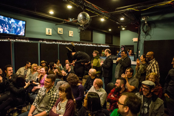 2015-4-25 Jersey City NJ. "Prove it all Night" variety show at WFMU featuring Pat Byrne. Photo: Greg Pallante