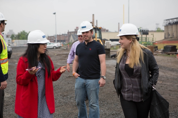 2015-6-10 Jersey City NJ. Chicpea aka Lynn Hazan visits the future site of Berry Lane Park. Photo: Greg Pallante