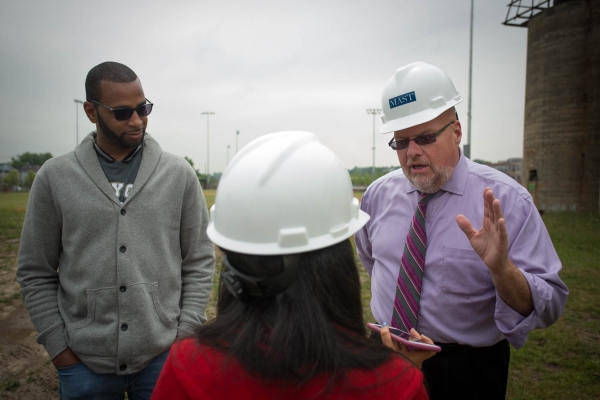 2015-6-10 Jersey City NJ. Chicpea aka Lynn Hazan visits the future site of Berry Lane Park. Photo: Greg Pallante