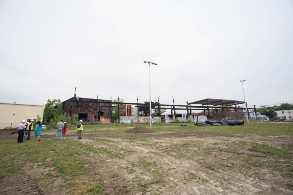 2015-6-10 Jersey City NJ. Chicpea aka Lynn Hazan visits the future site of Berry Lane Park. Photo: Greg Pallante