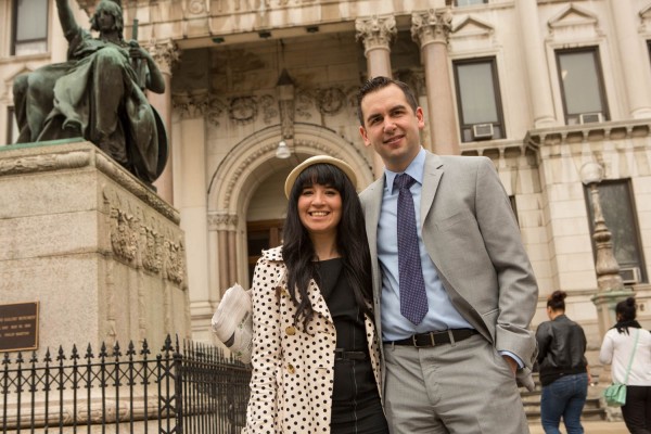 2015-4-16 Jersey City NJ. Lynn Hazan interviews Mayor Steve Fullop for Chicpeajc.com. Photo: Greg Pallante